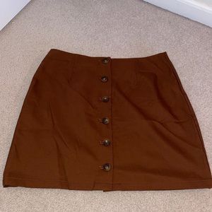 Brown Button-down Skirt